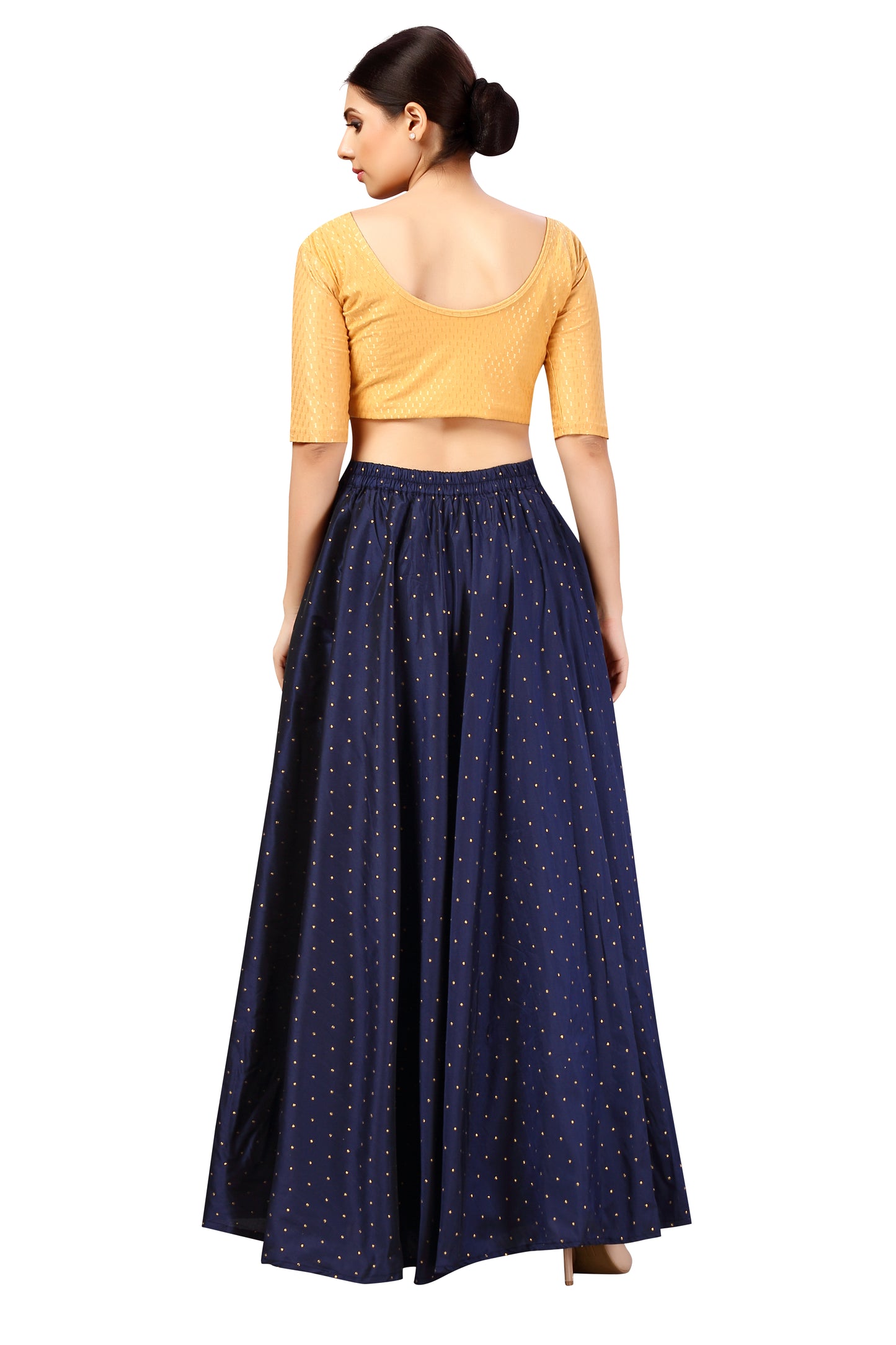 Women's Navy Blue Taffeta Skirt (Design 0613)