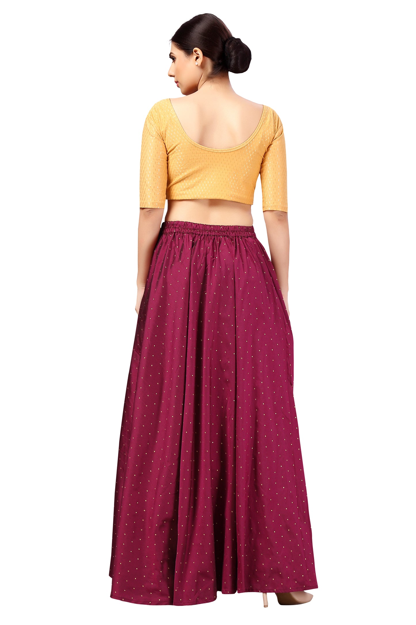 Women's Wine Taffeta Skirt (Design 0613)