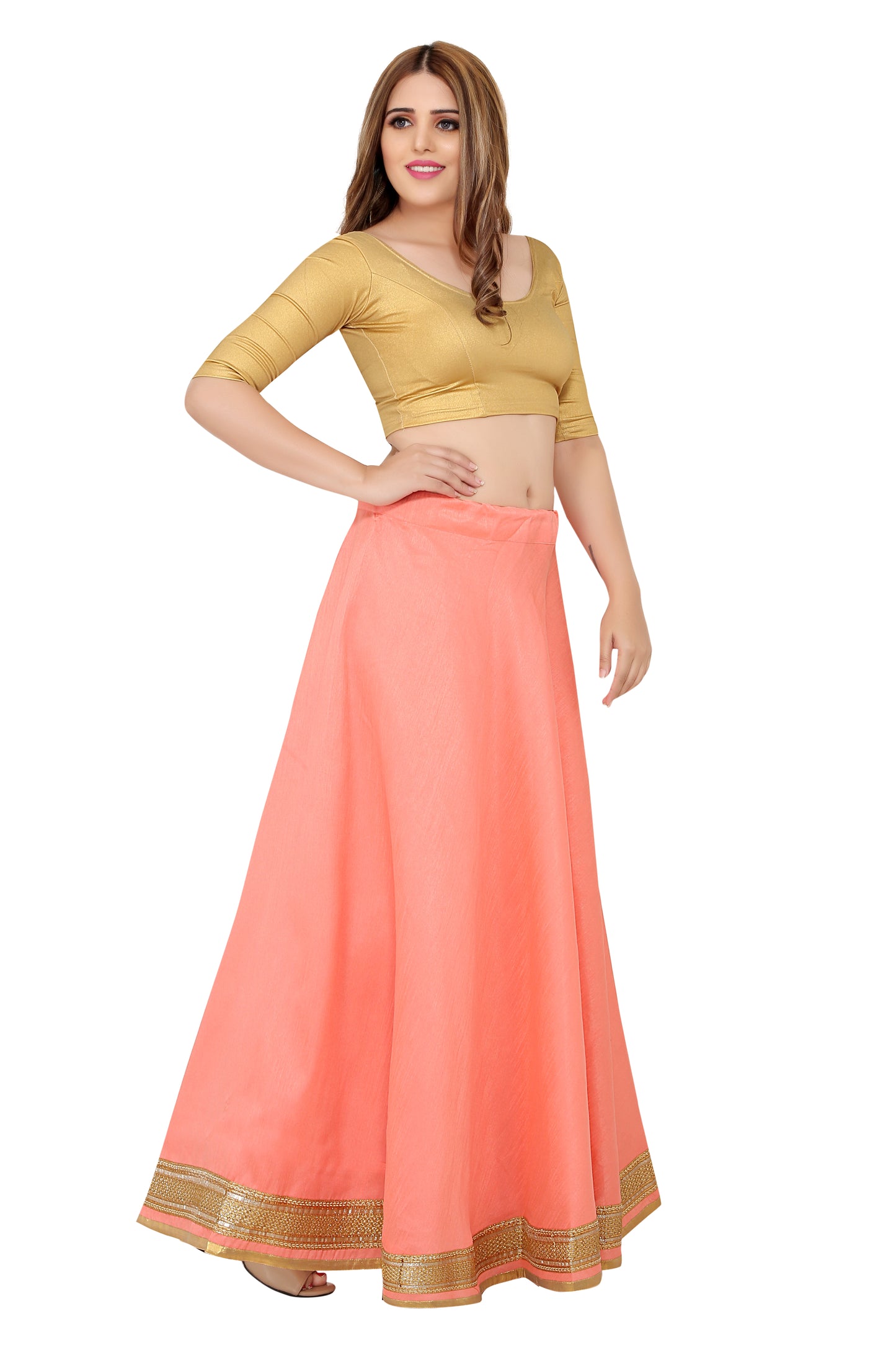 Women's Maxi Lehenga Skirt (0617 - Light Pink)