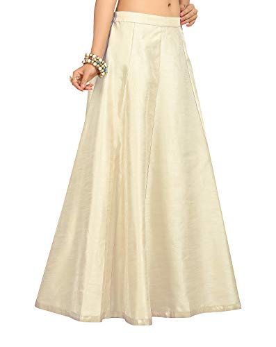 Women's Cream Raw Silk Skirt (Design 706)