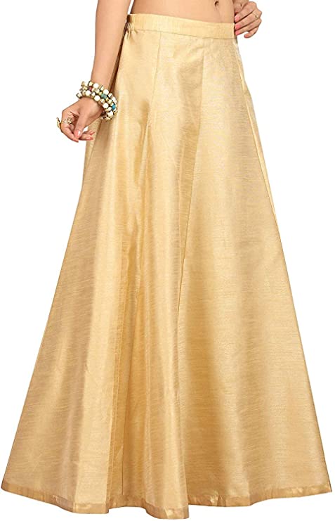 Women's Gold Raw Silk Skirt (Design 706)