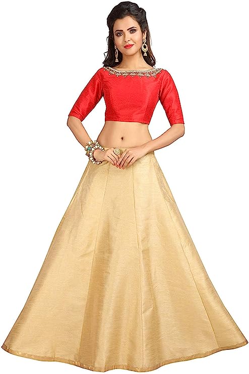 Women's Gold Raw Silk Skirt (Design 706)