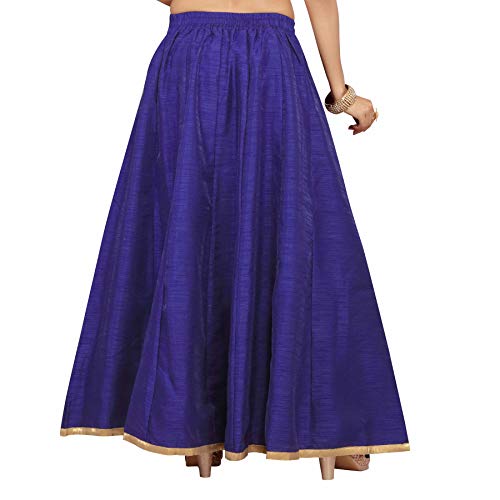 Women's Royal Blue Raw Silk Skirt (Design 706)