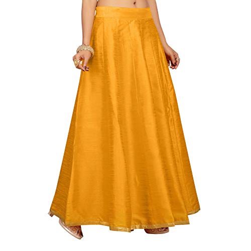 Women's Yellow Raw Silk Skirt (Design 706)