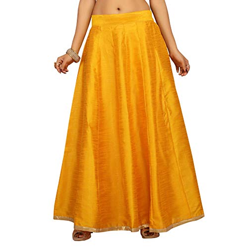 Women's Yellow Raw Silk Skirt (Design 706)