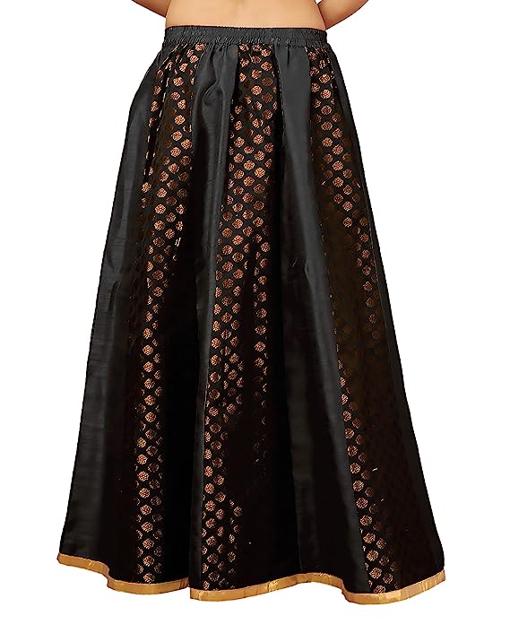 Women's Black Brocade Skirt (Design 715)