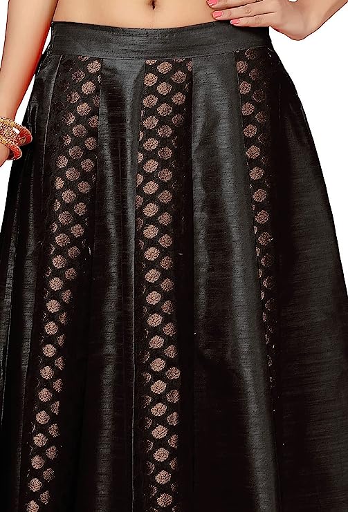 Women's Black Brocade Skirt (Design 715)