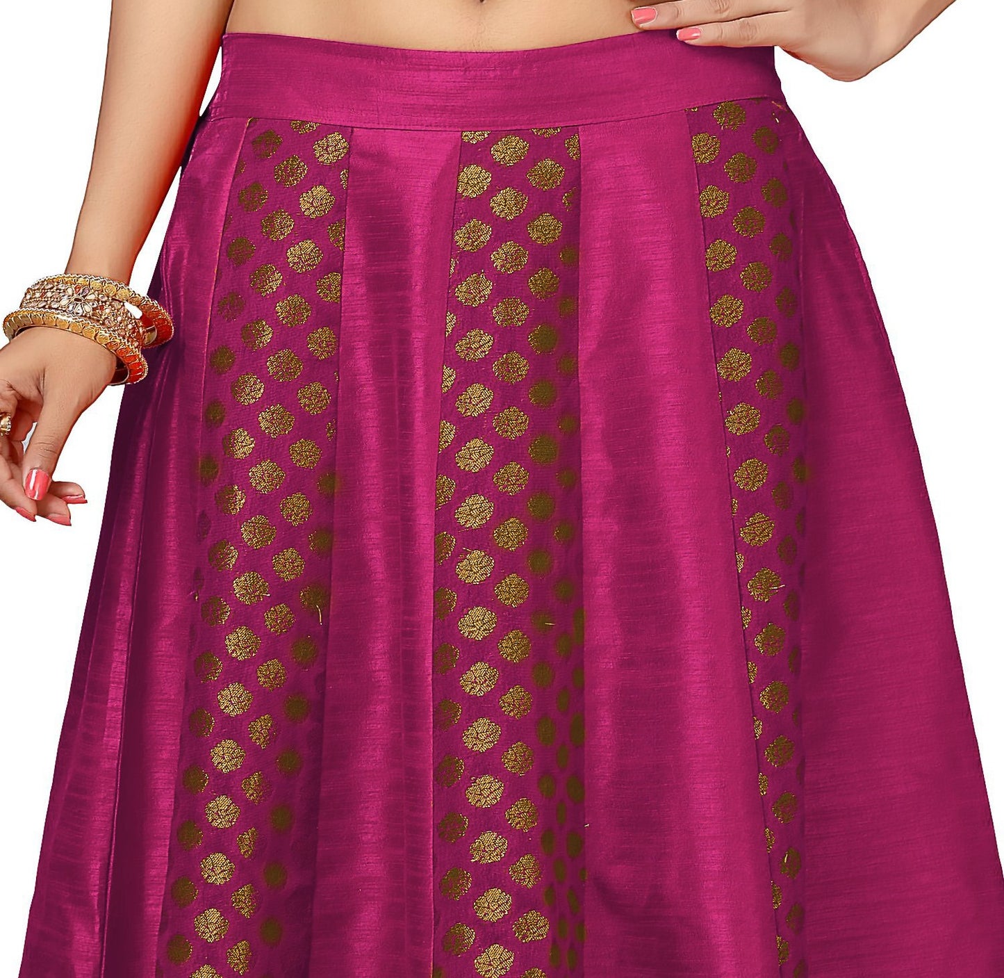 Women's Pink Brocade Skirt (Design 715)