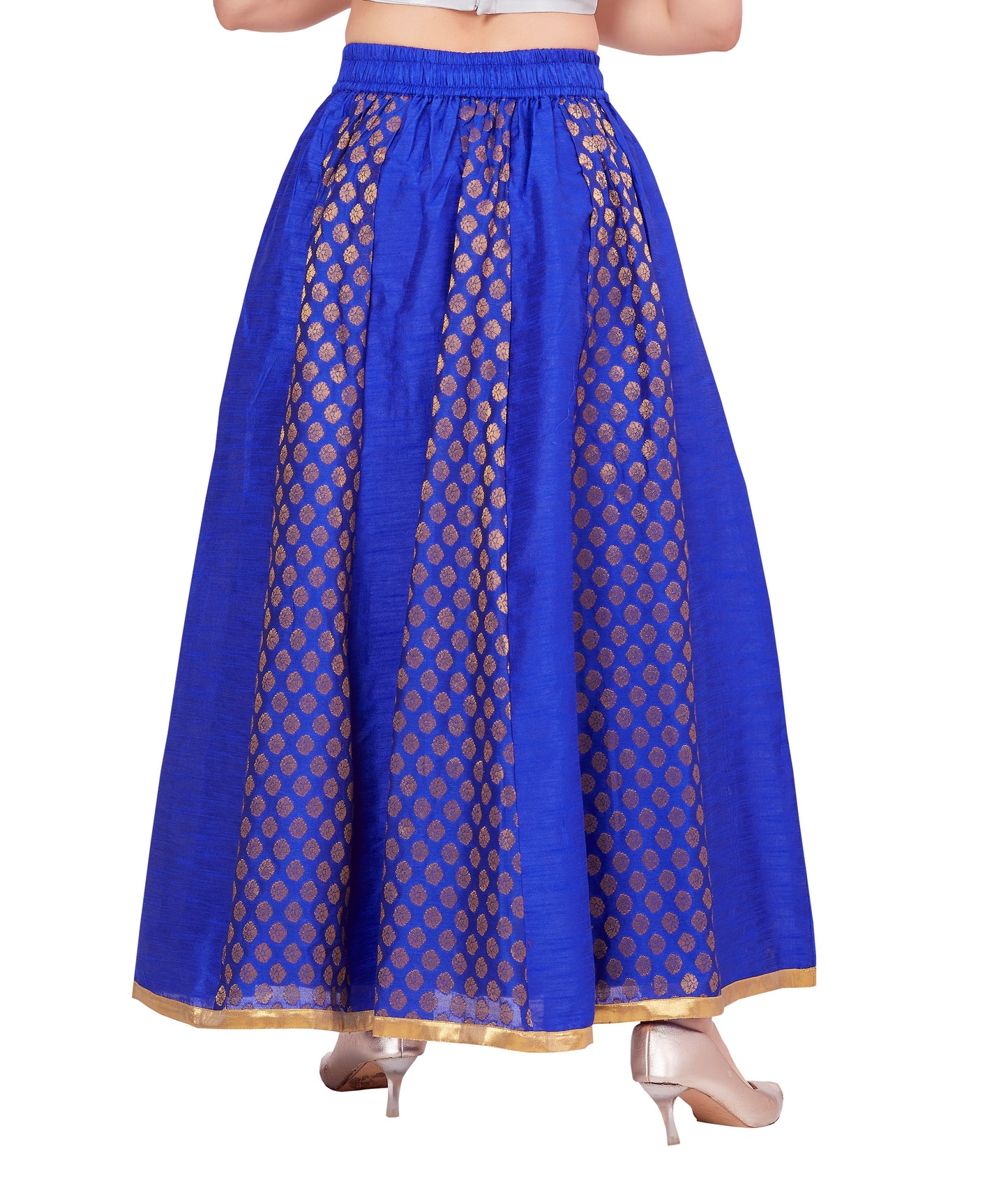 Women's Royal Blue Brocade Skirt (Design 715)