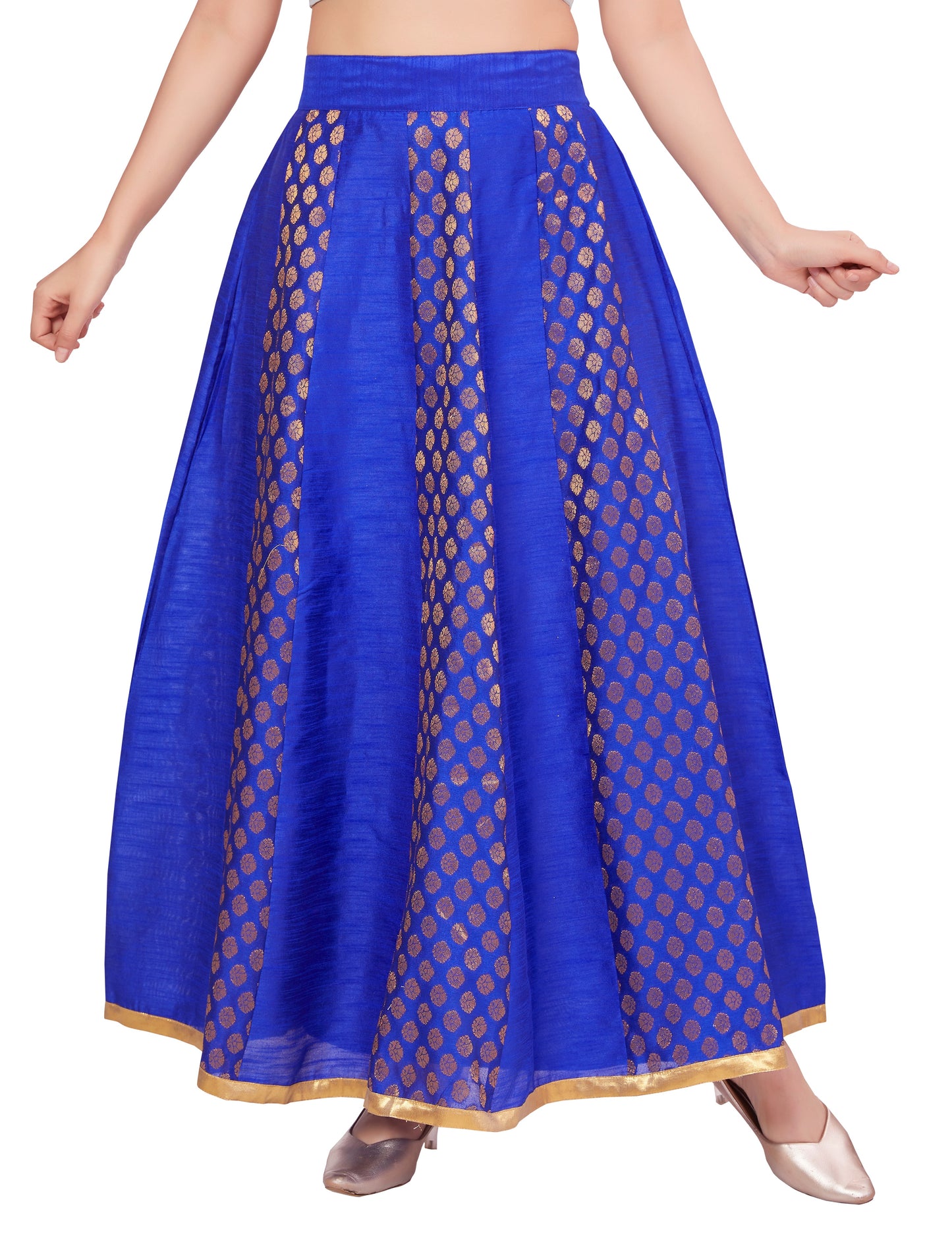 Women's Royal Blue Brocade Skirt (Design 715)