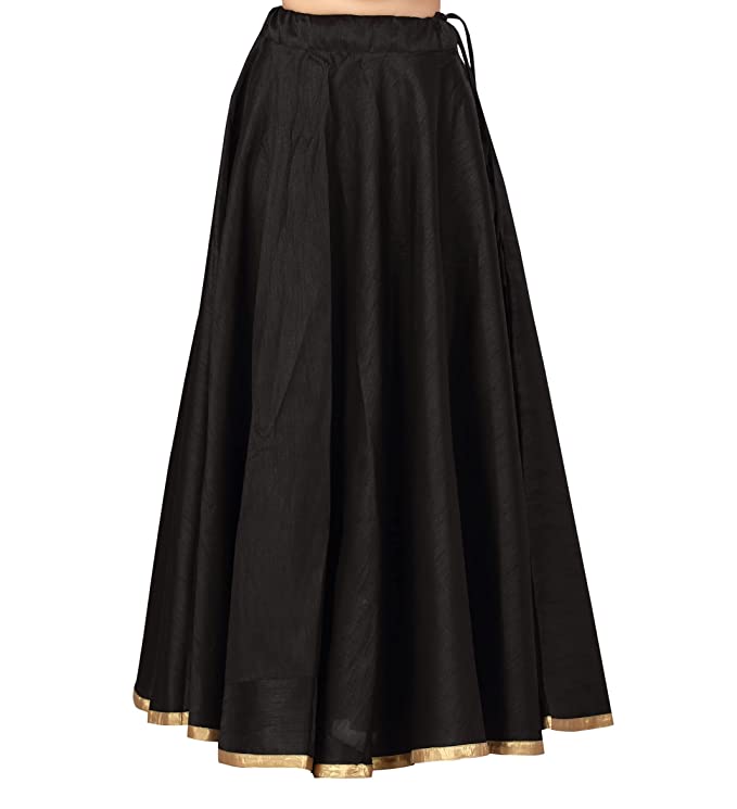 Women's Black Polyester Skirt (Design 717)