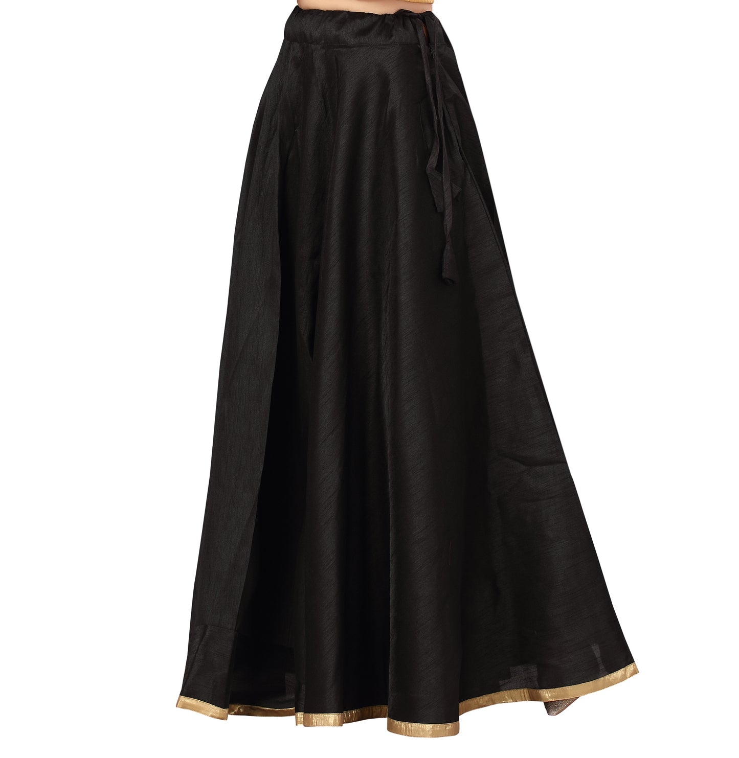 Women's Black Polyester Skirt (Design 717)