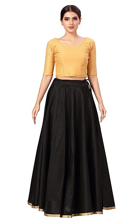 Women's Black Polyester Skirt (Design 717)