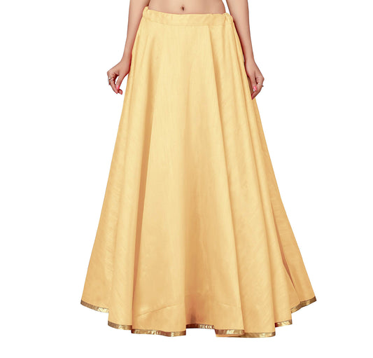 Women's Gold Polyester Skirt (Design 717)