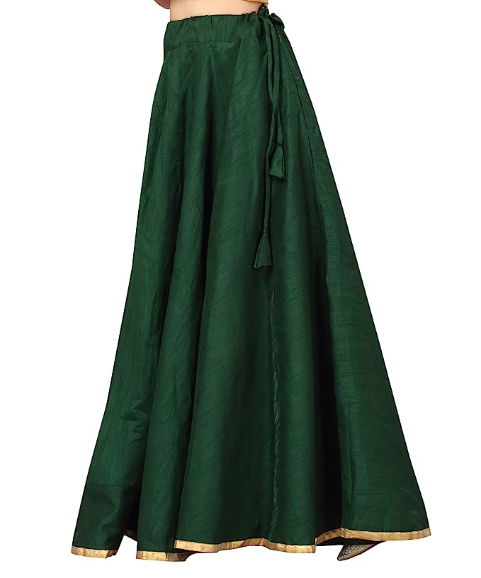 Women's Green Polyester Skirt (Design 717)