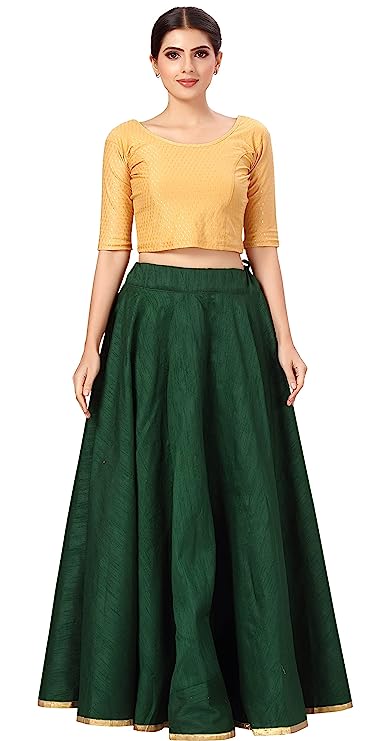 Women's Green Polyester Skirt (Design 717)