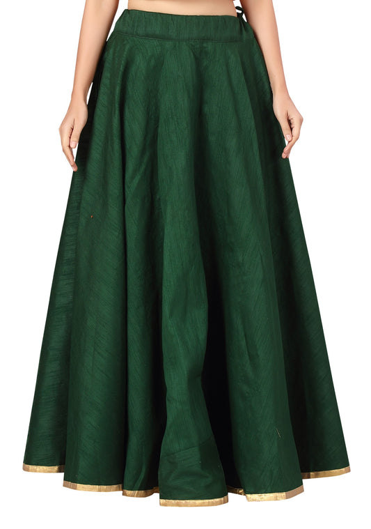 Women's Green Polyester Skirt (Design 717)