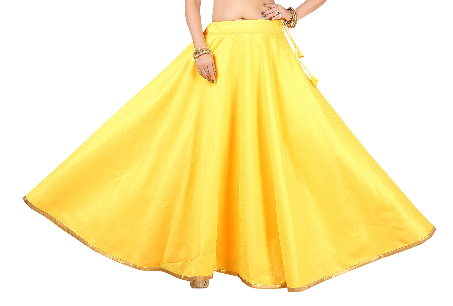 Women's Light Yellow Polyester Skirt (Design 717)