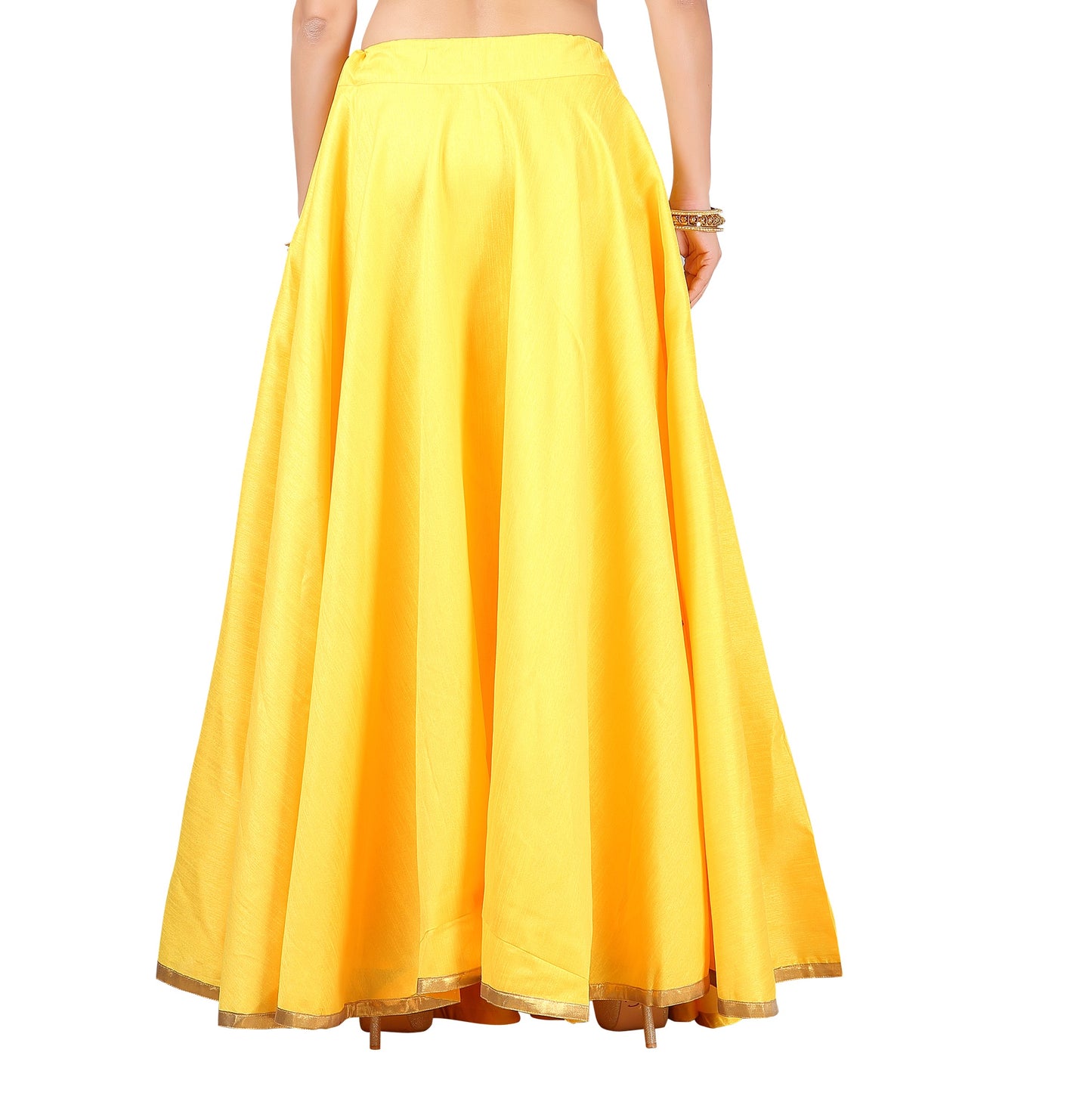 Women's Light Yellow Polyester Skirt (Design 717)