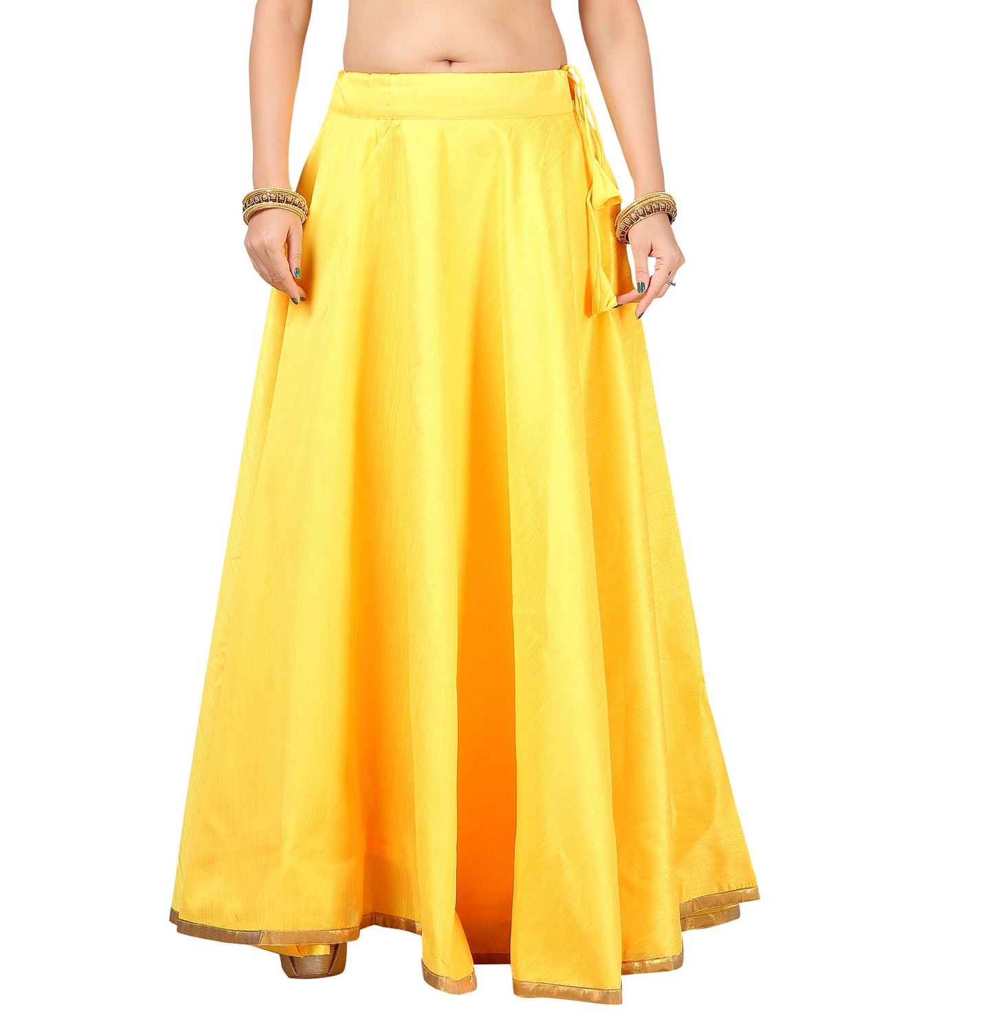 Women's Light Yellow Polyester Skirt (Design 717)