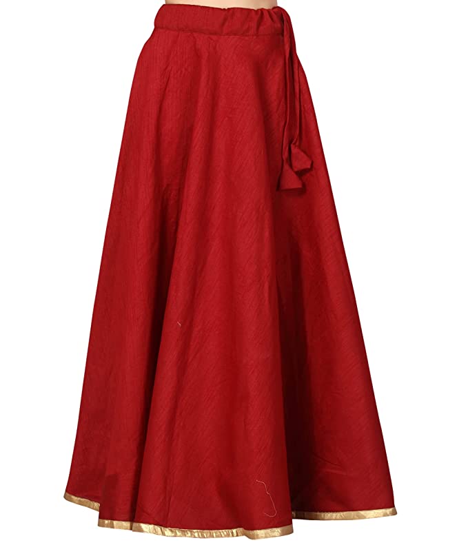 Women's Maroon Polyester Skirt (Design 717)