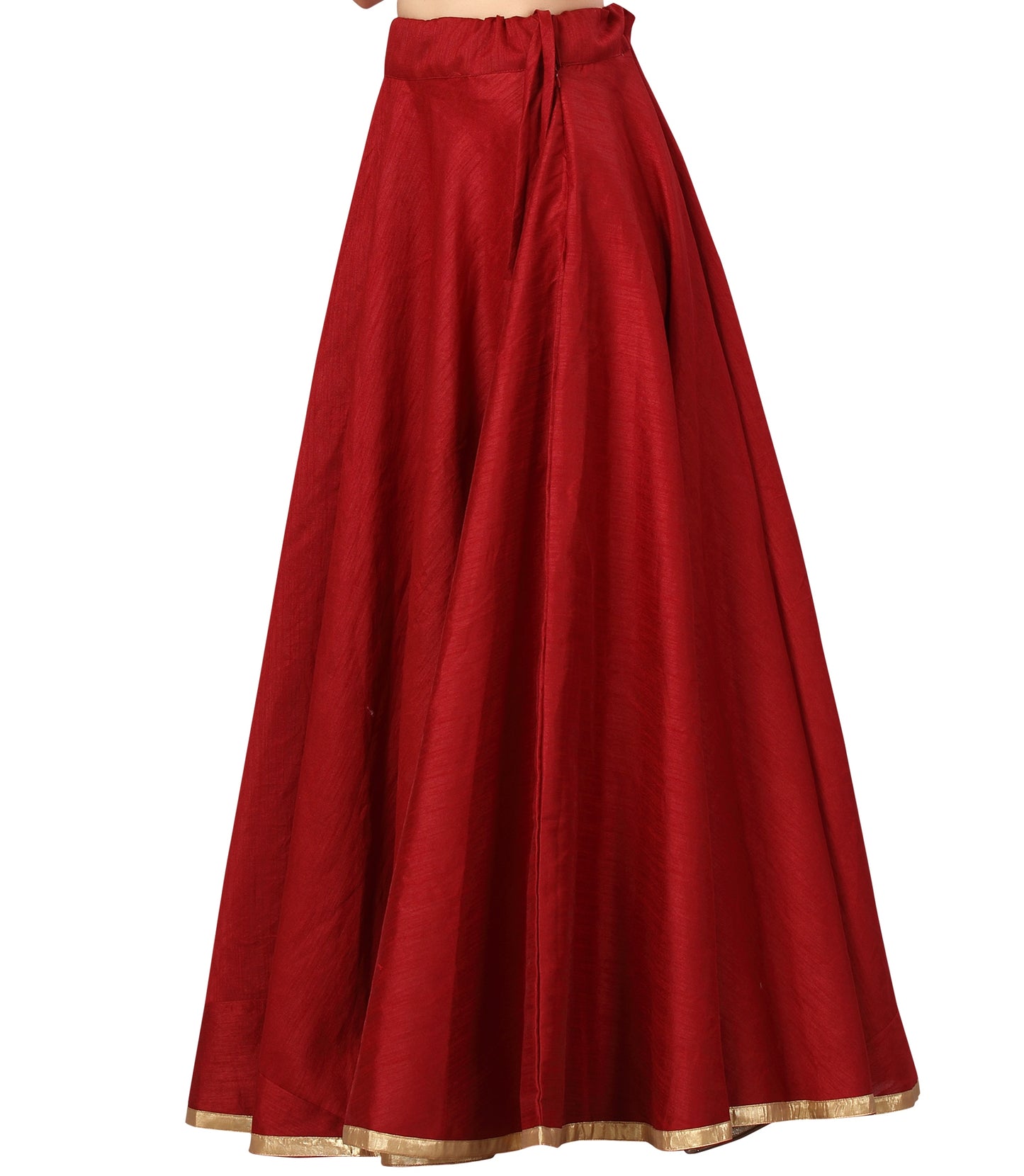 Women's Maroon Polyester Skirt (Design 717)