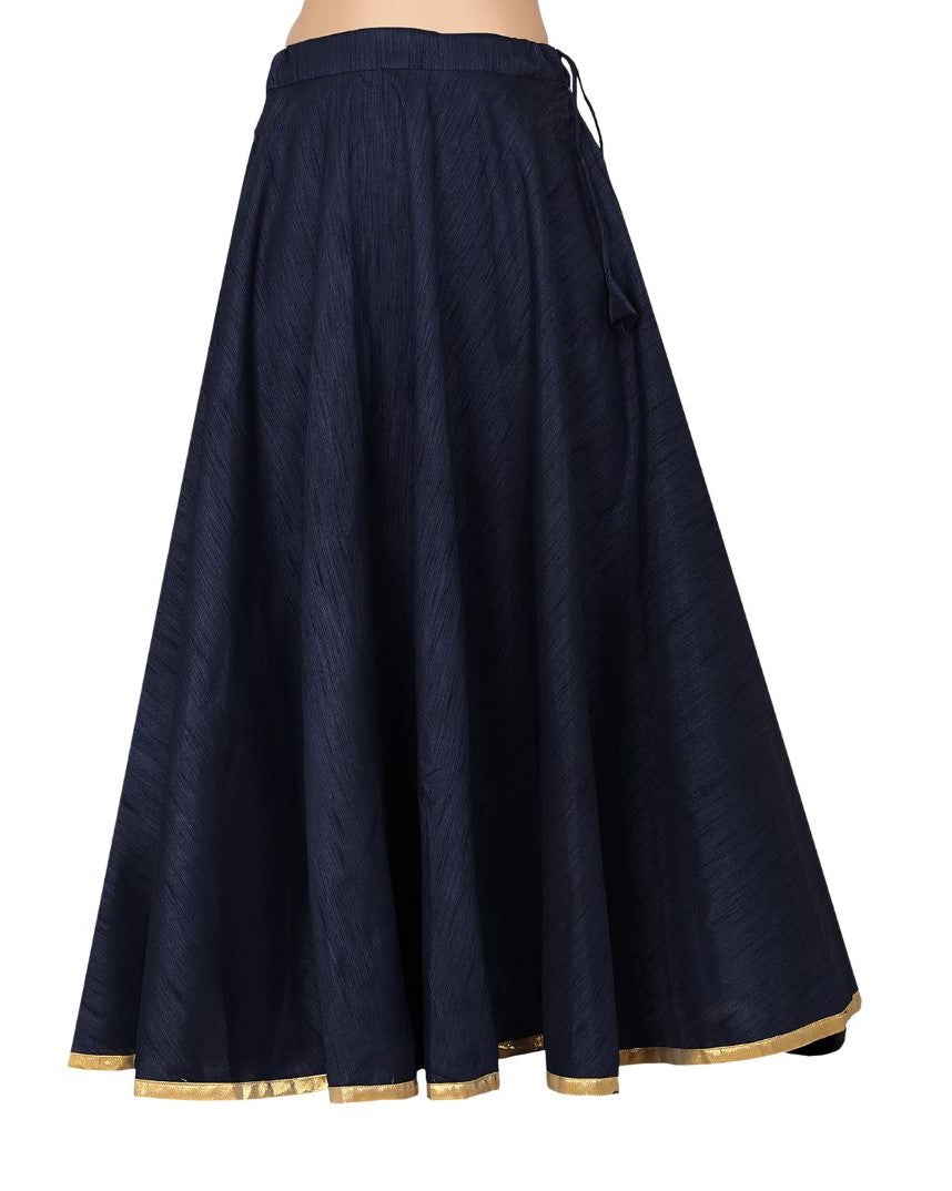 Women's Navy Blue Polyester Skirt (Design 717)