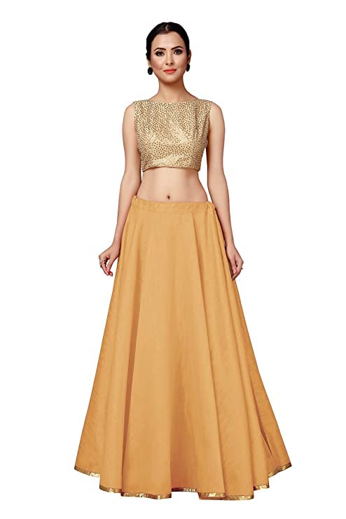 Women's Peach Polyester Skirt (Design 717)