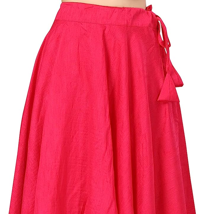 Women's Pink Polyester Skirt (Design 717)