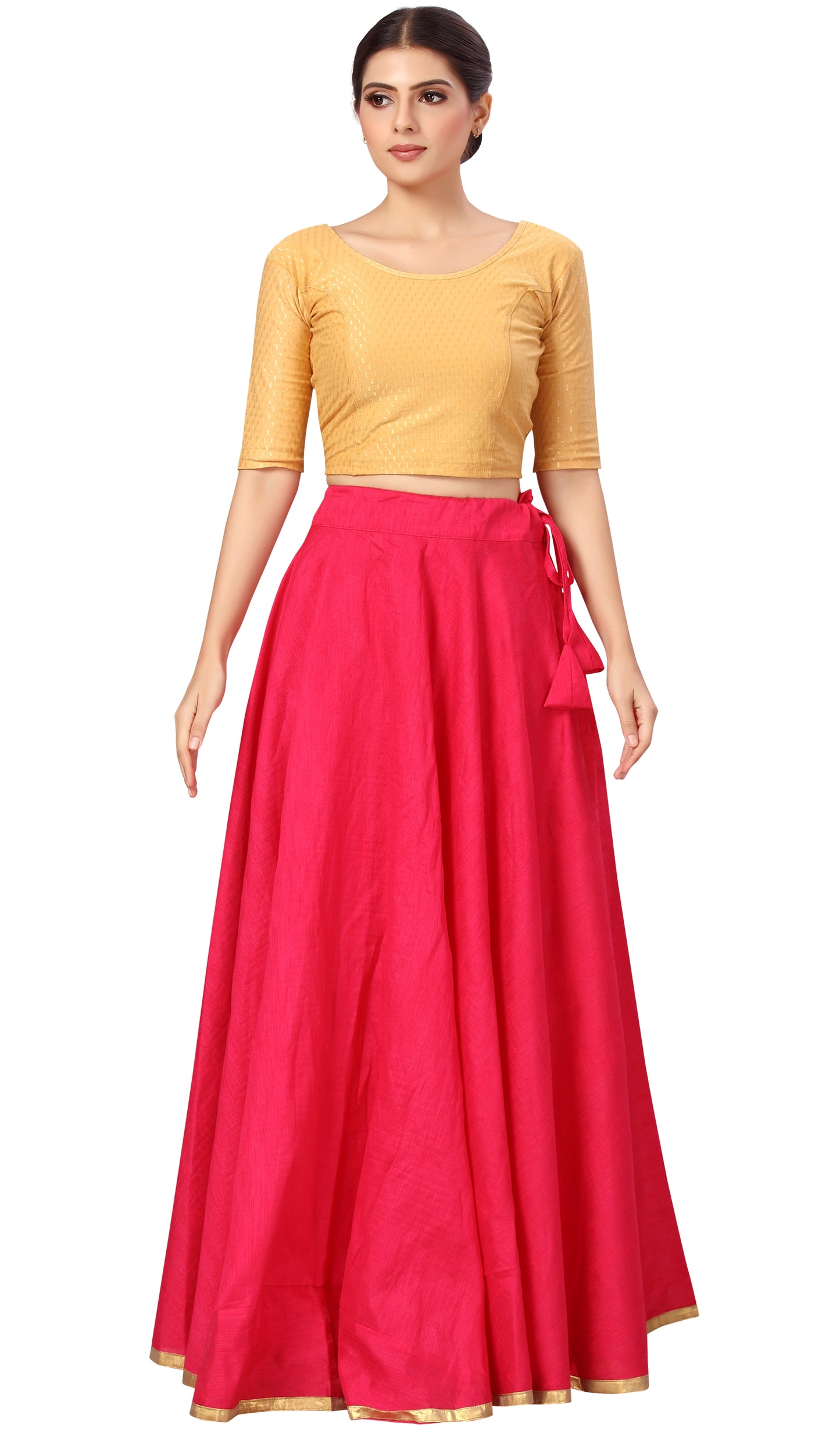 Women's Pink Polyester Skirt (Design 717)