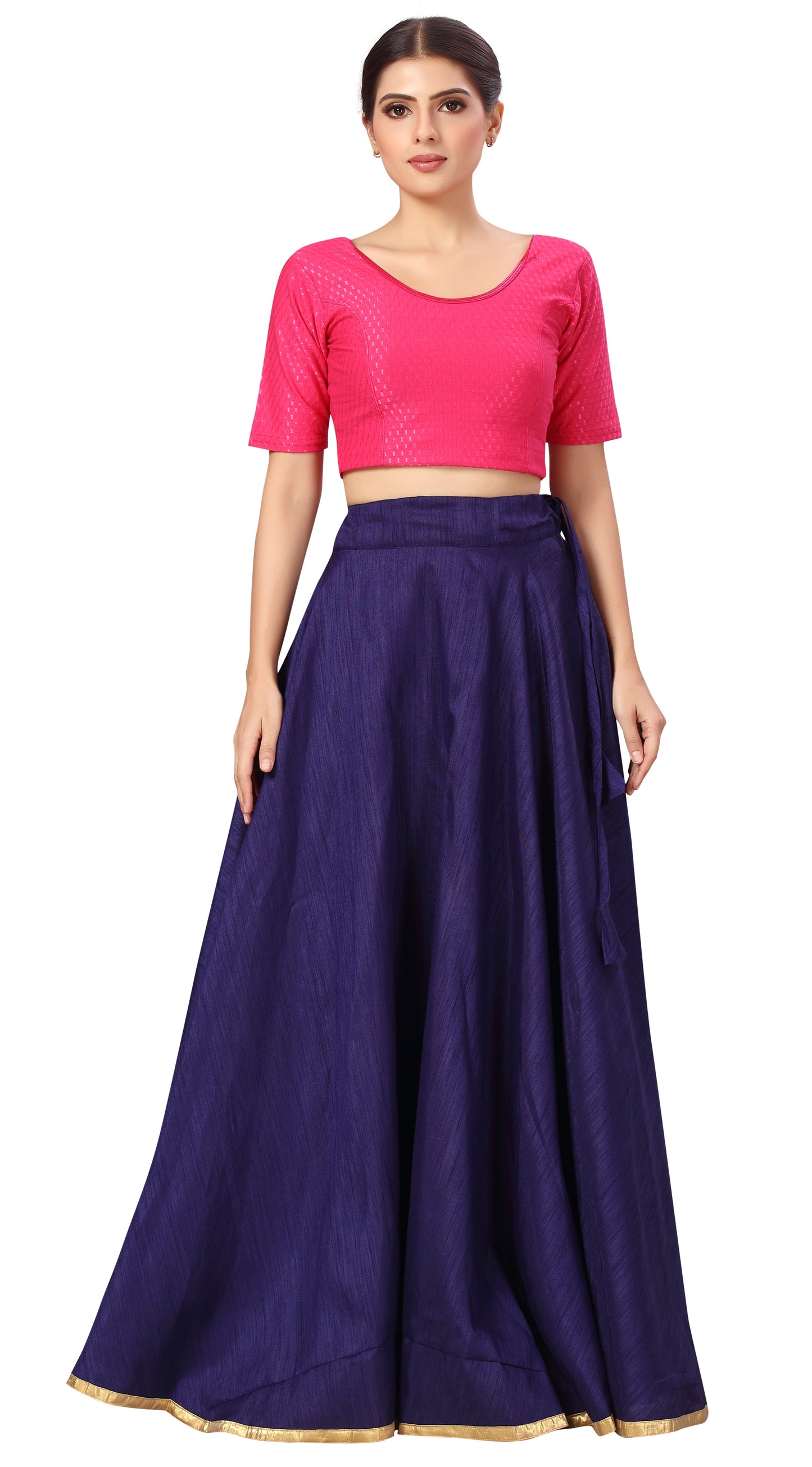 Women's Royal Blue Polyester Skirt (Design 717)