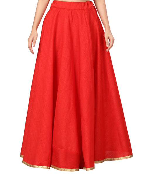 Women's Red Polyester Skirt (Design 717)