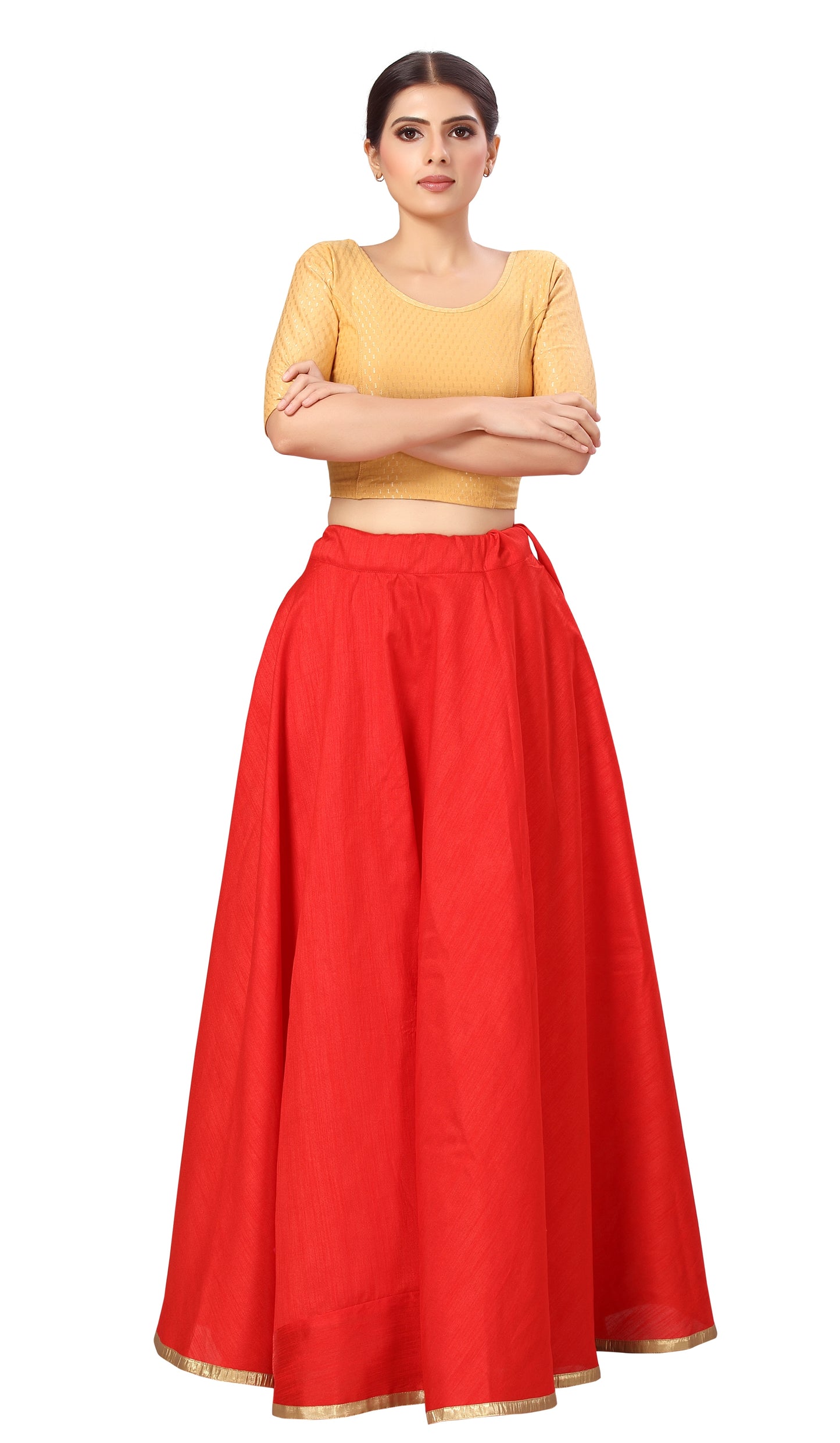 Women's Red Polyester Skirt (Design 717)