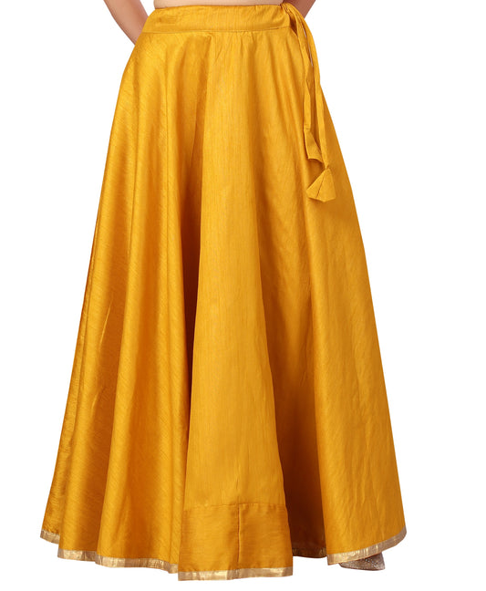 Women's Yellow Polyester Skirt (Design 717)