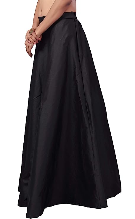 Women's Black Taffeta Skirt (Design 733)