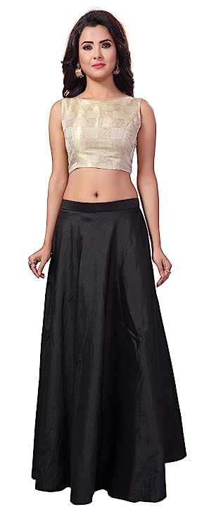 Women's Black Taffeta Skirt (Design 733)