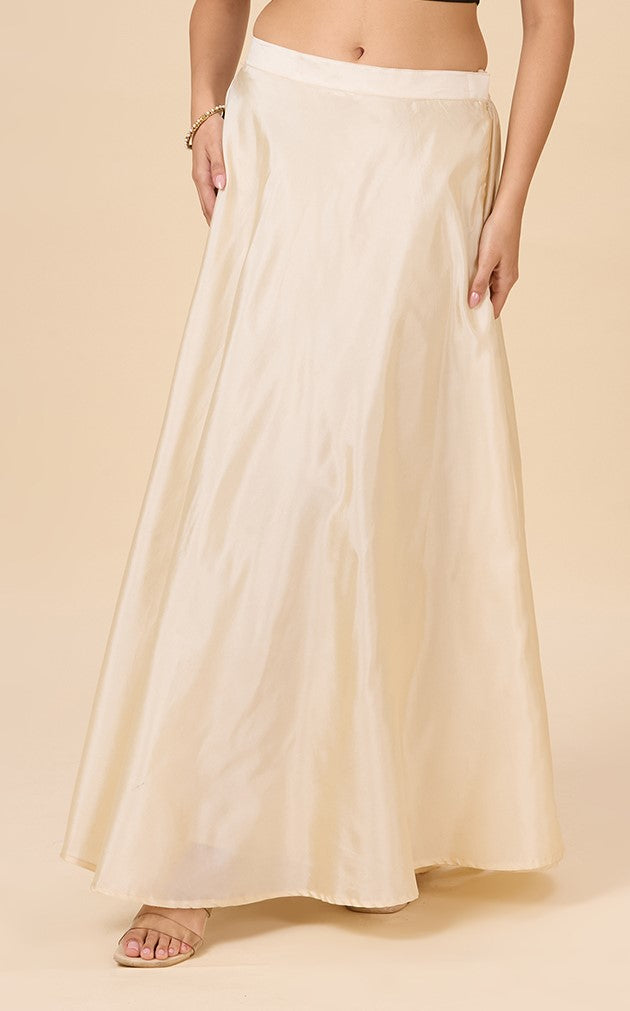 Women's Cream Taffeta Skirt (Design 733)