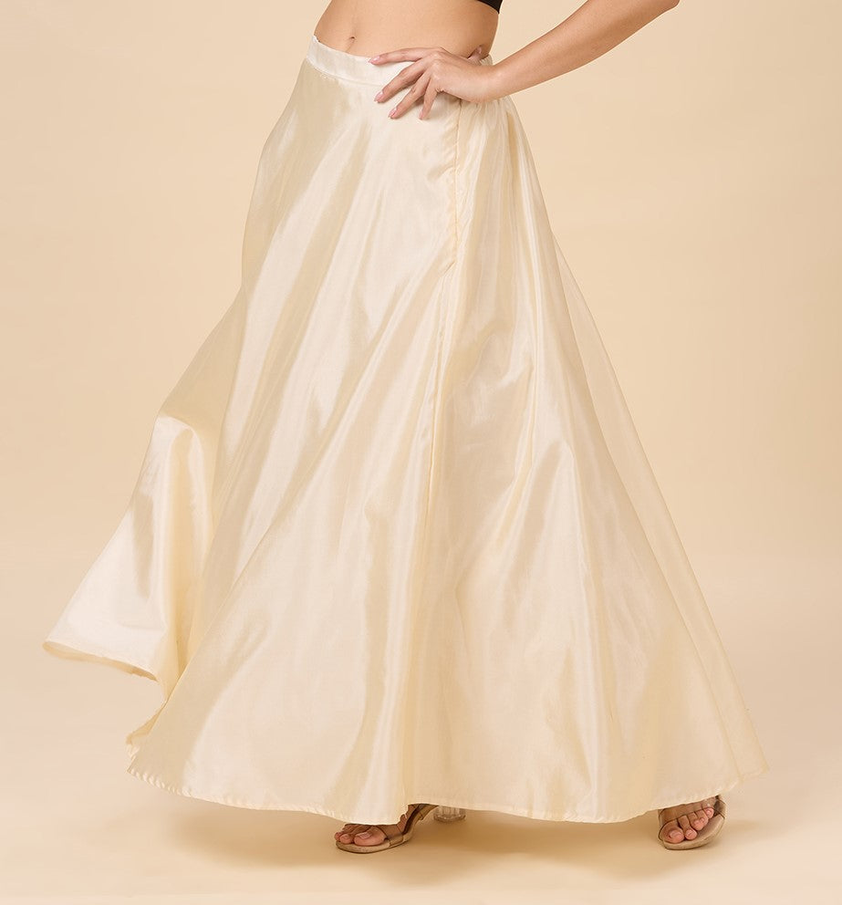 Women's Cream Taffeta Skirt (Design 733)