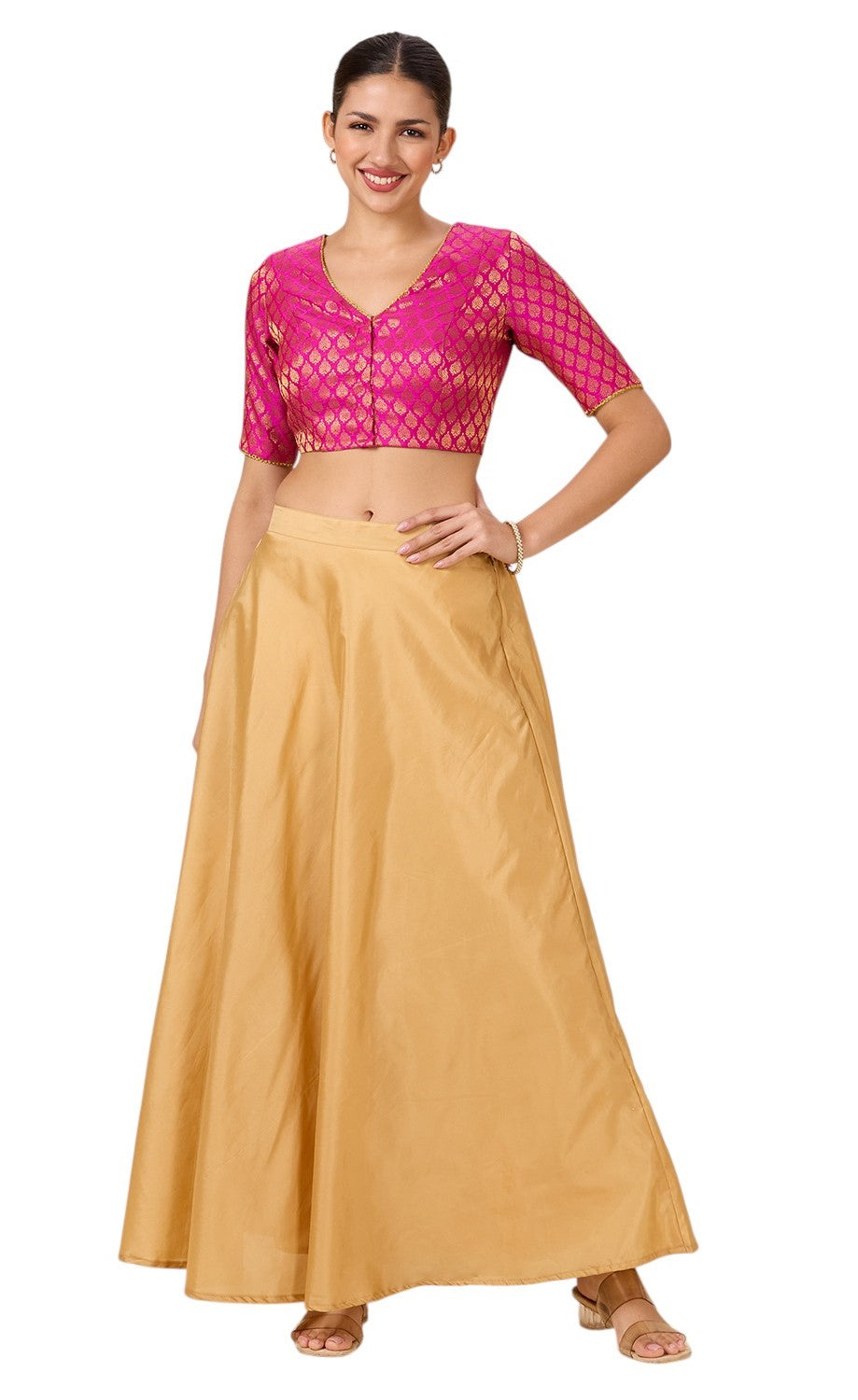 Women's Gold Taffeta Skirt (Design 733)