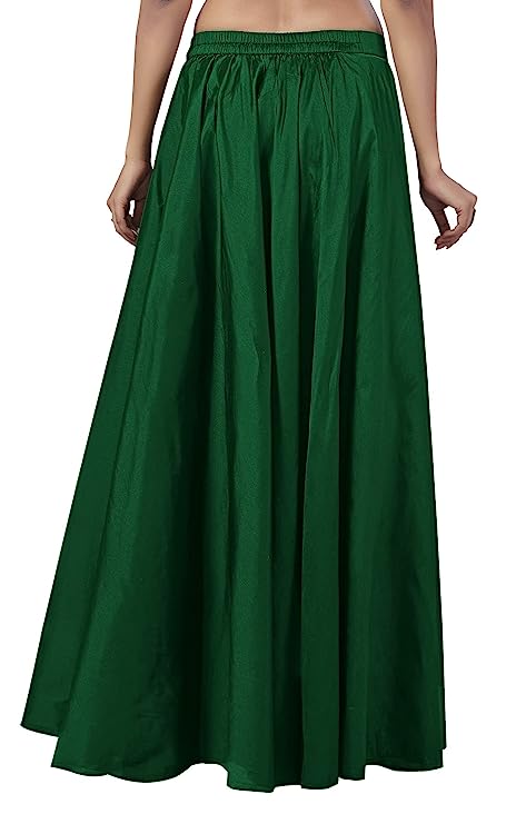 Women's Green Taffeta Skirt (Design 733)