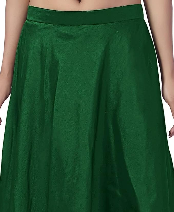 Women's Green Taffeta Skirt (Design 733)