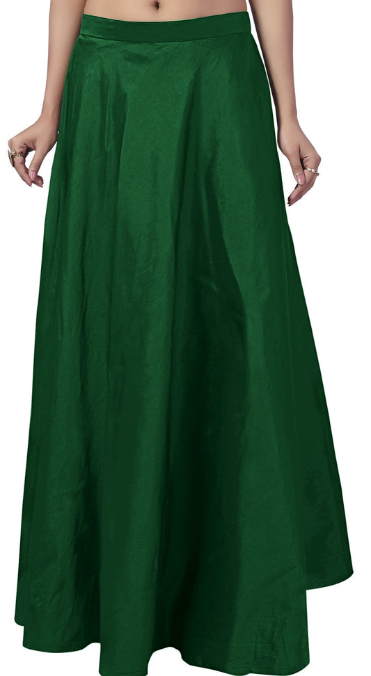 Women's Green Taffeta Skirt (Design 733)