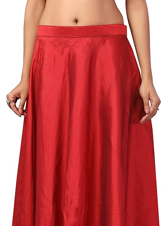 Women's Maroon Taffeta Skirt (Design 733)