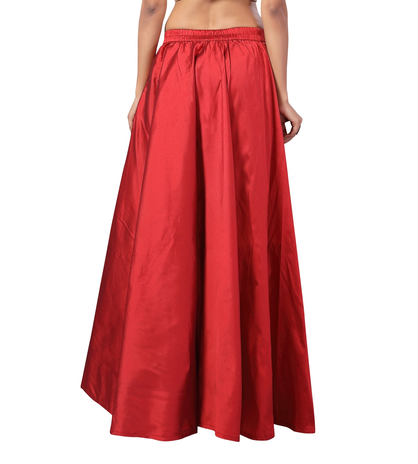 Women's Maroon Taffeta Skirt (Design 733)