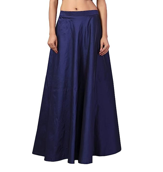 Women's Navy Blue Taffeta Skirt (Design 733)