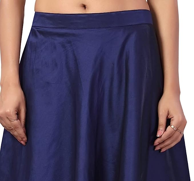 Women's Navy Blue Taffeta Skirt (Design 733)