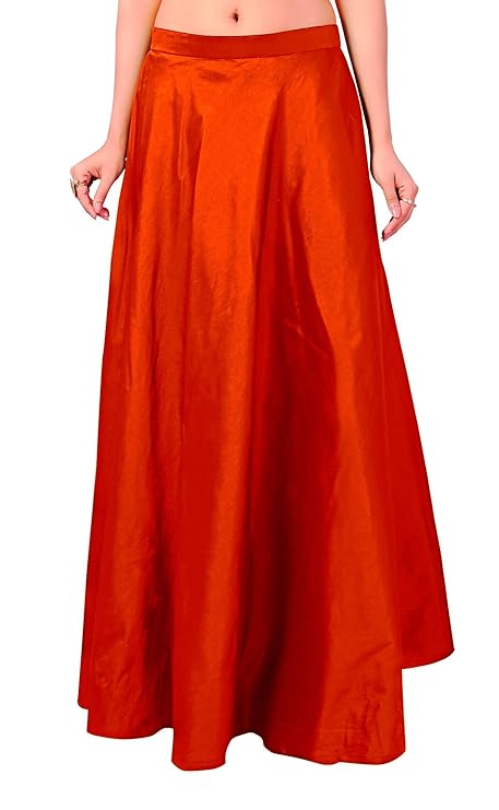 Women's Orange Taffeta Skirt (Design 733)