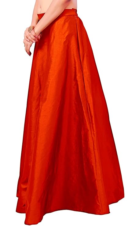 Women's Orange Taffeta Skirt (Design 733)