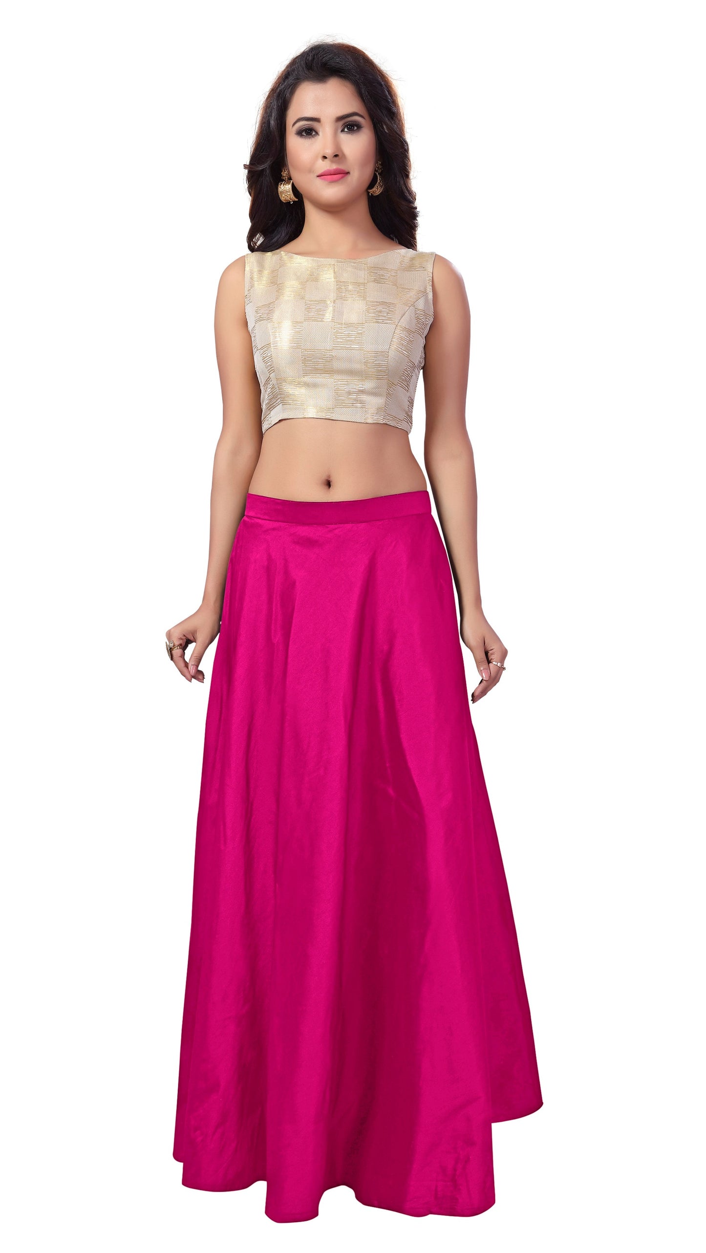 Women's Pink Taffeta Skirt (Design 733)