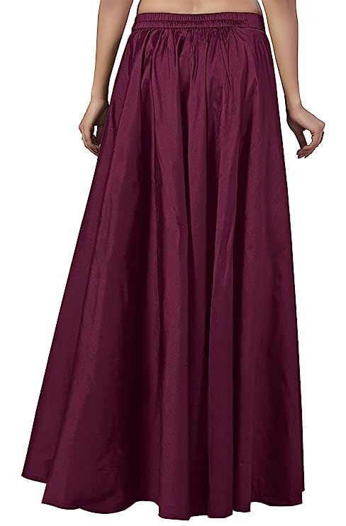 Women's Wine Taffeta Skirt (Design 733)